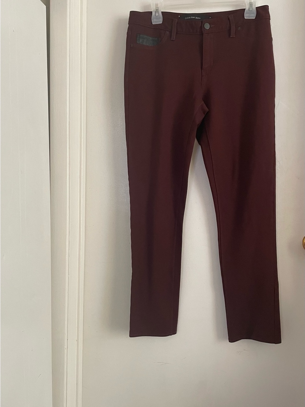 Calvin Klein Jeans Men's Slim Burgundy Chinos